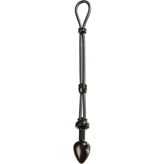 Cock-Grip Aluminium kleine Butt plug met cockring - Zwart