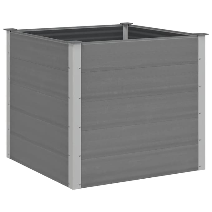 vidaXL - Plantenbak - verhoogd - 100x100x91 - cm - HKC - grijs
