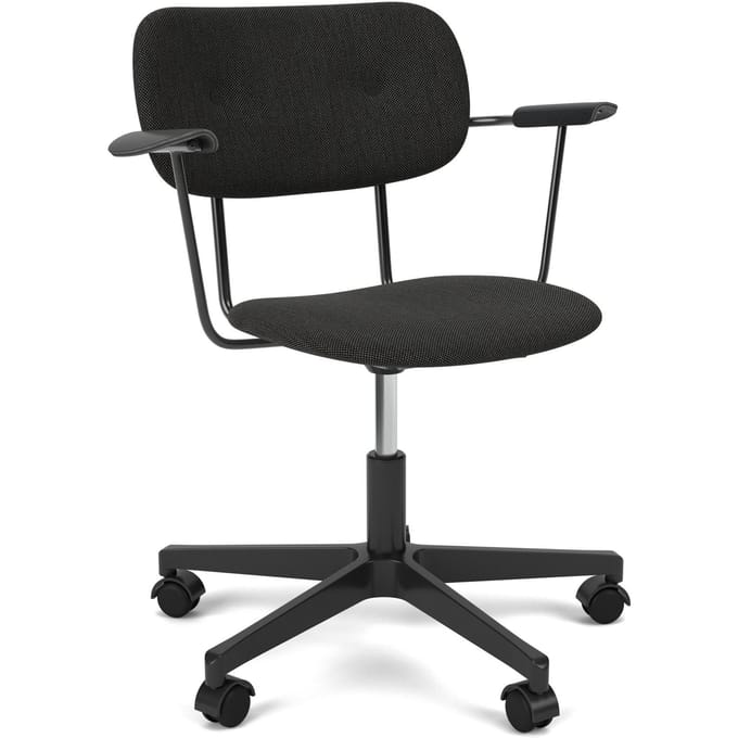 Audo Co Task Chair met armleuningen, volledig gestoffeerd - Re-Wool 0198 black
