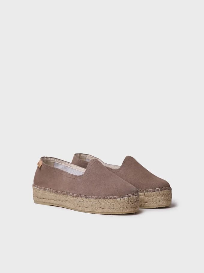Gesloten espadrille voor dames van suède met jute zool | KEIRA