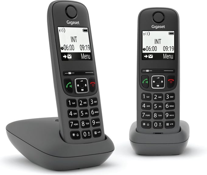 Gigaset AS490 Duo Analoge-/DECT-telefoon Nummerherkenning Zwart