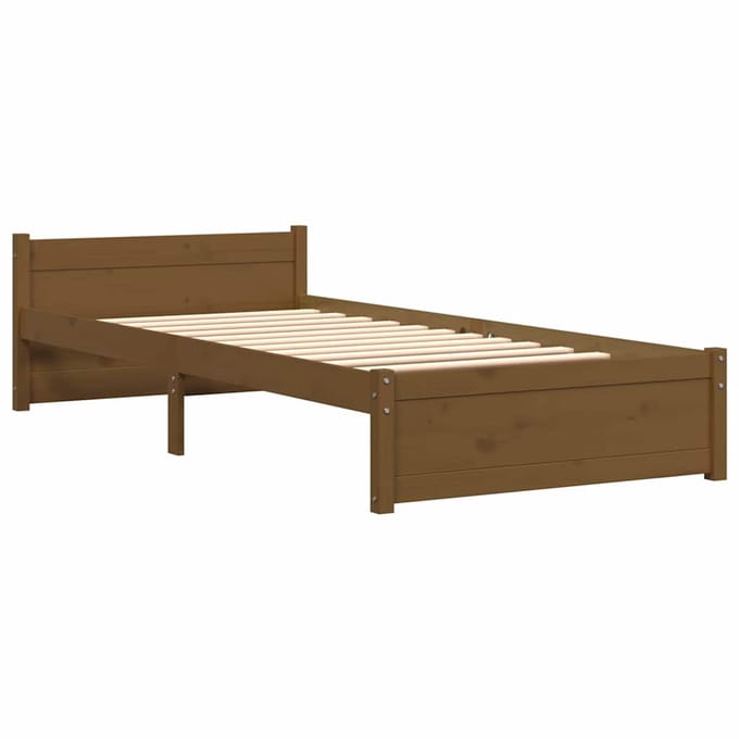 vidaXL - Bedframe - massief - hout - honingbruin - 75x190 - cm