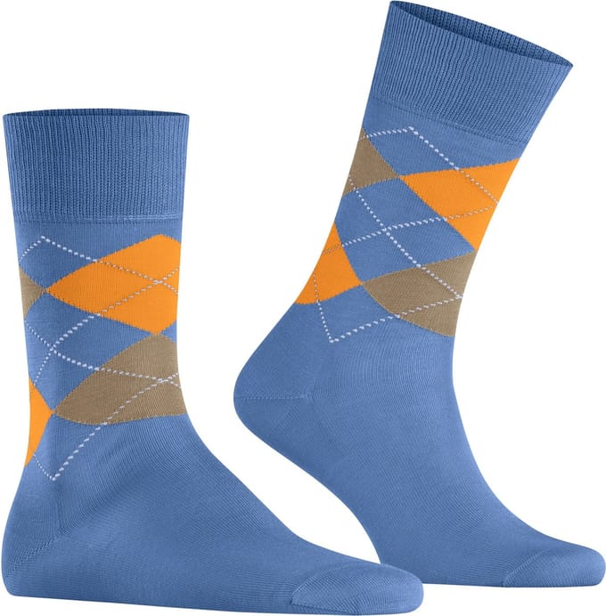 Burlington Manchester herensokken - blauw (river blue) - Maat: 46-50
