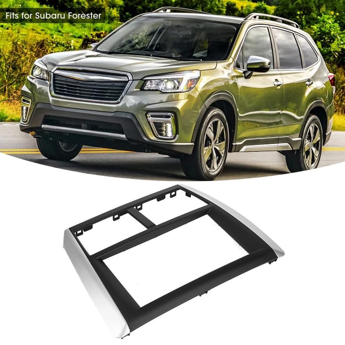 Autoradio Fasciaplaat Paneel Frame Dashboard Bezel Kit Past voor Subaru Forester gray