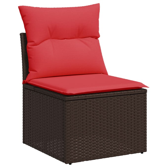 vidaXL - Tuin - Sofa - met - kussen - Bruin - 55 - x - 62 - x - 69 - cm - Poly - rattan
