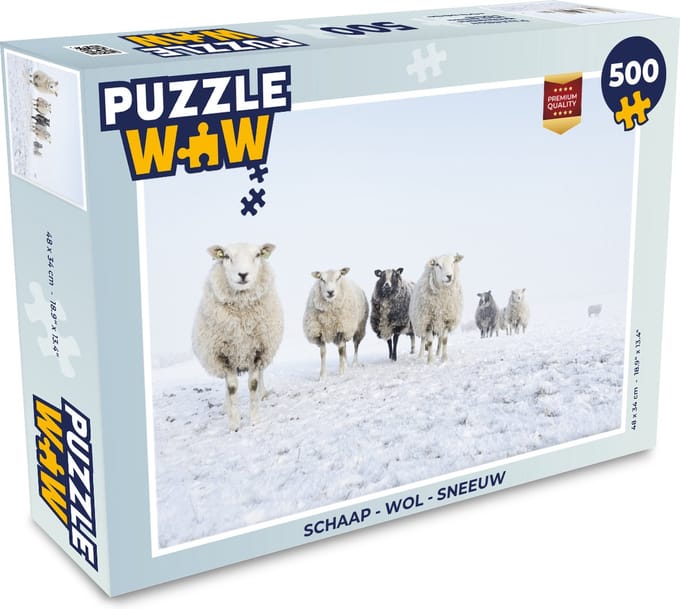 Puzzel Schaap - Wol - Sneeuw - Legpuzzel - Puzzel 500 stukjes