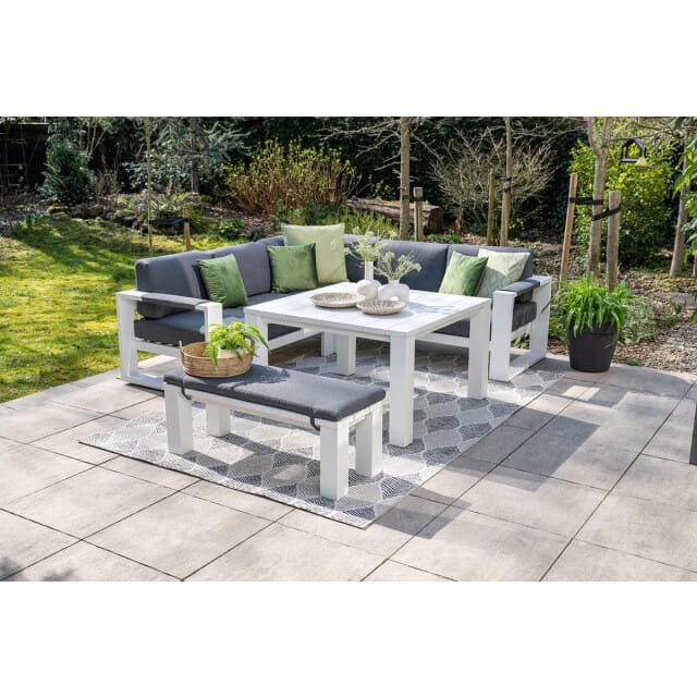 Garden Impressions Cube sportbank - mat wit - reflex black
