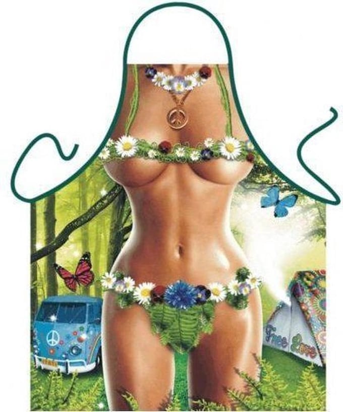 Benza Schort Hippy Vrouw - Sexy/Leuke/Grappige/Mooie Keukenschort