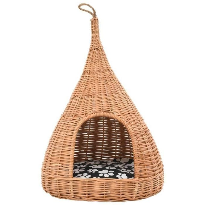 Maison Exclusive - Panier pour chats avec coussin 40x60 cm Saule naturel blanc