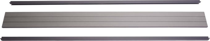 Eindset voor WPC privacyscherm Sarthe, eindprofiel windscherm, aluminium paal ~ 180cm, grijs