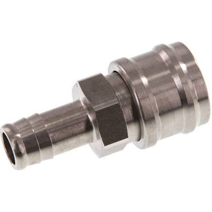 RVS DN 7.2 (Euro) Luchtkoppeling Snelkoppeling 13 mm Slangpilaar Double Shut-Off