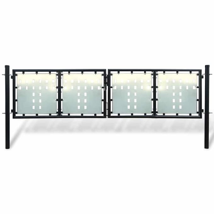 vidaXL Zwarte enkele deur schuttingpoort 300x100 cm