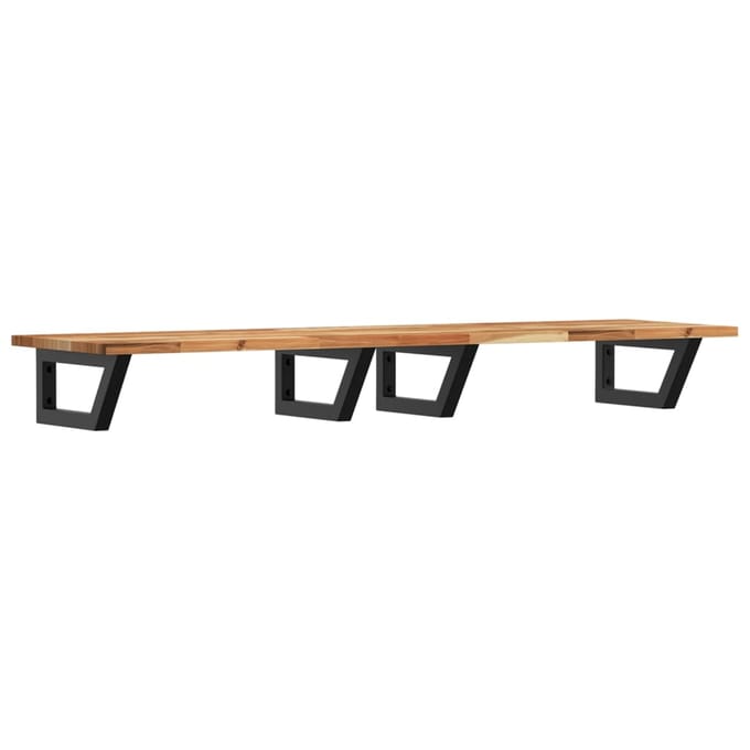 vidaXL - Badkamer - wandschap - staal - en - massief - acaciahout