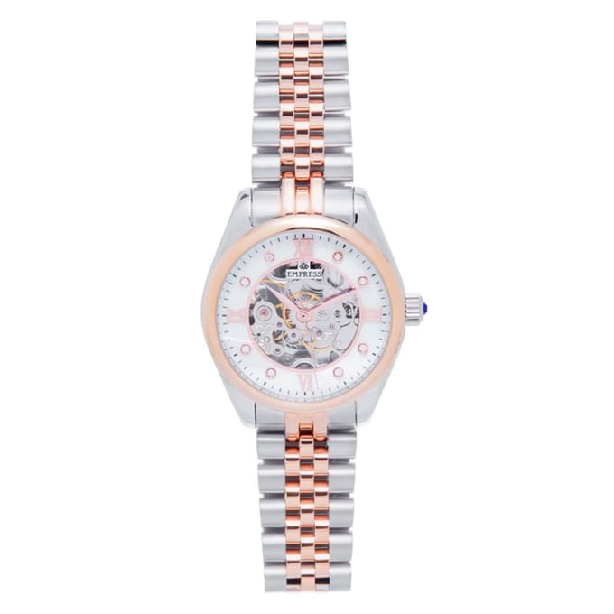 Empress Magnolia Automatic MOP Skeleton Dial Bracelet Watch