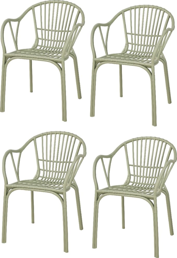 Relaxwonen - Tuinstoelen - Model Sander - Groen - Horeca kwaliteit - Extra stevig - 4 stuks