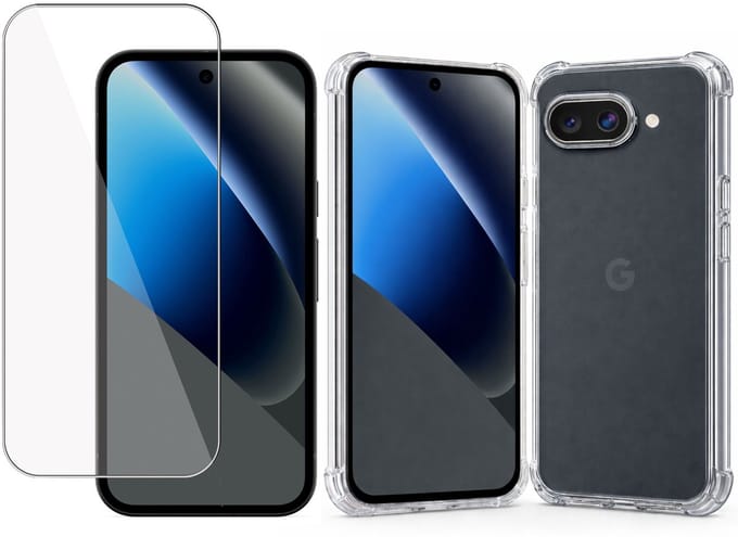 TechNow Hoesje + Screenprotector geschikt voor Google Pixel 10a Hoesje Screenprotector - Tempered Glass - Extreme Shock Case Transparant