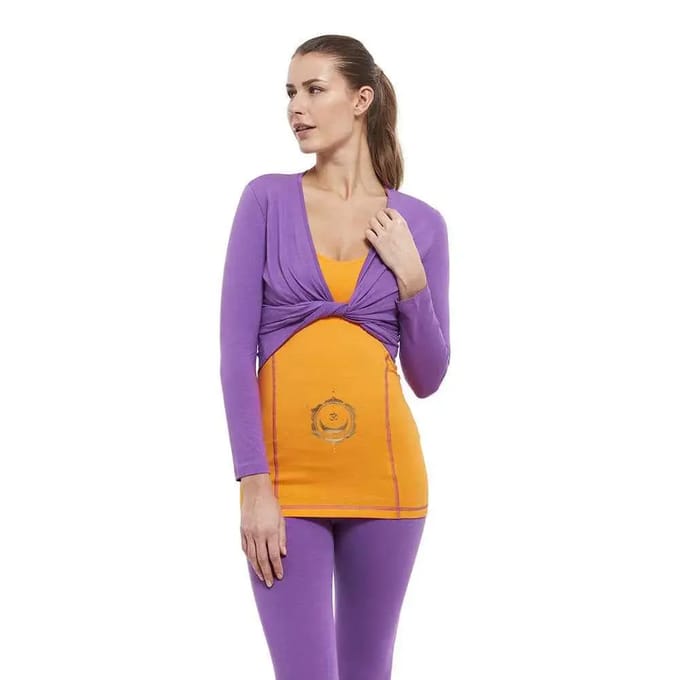Lange mouw cache-coeur dames Yogaessential Chakra