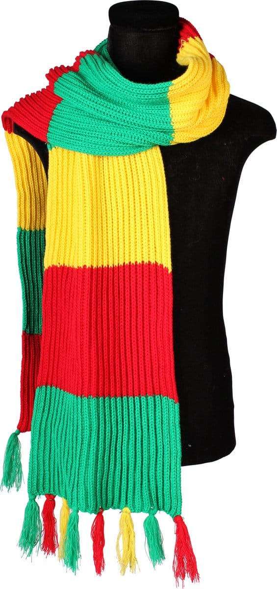 Sjaal Carnaval Deluxe - Rood-Geel-Groen - One Size - Een Stuk