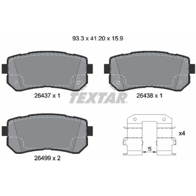 Remblokset TEXTAR 2643701, achter