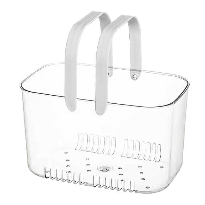 Douchemandje Schattige Eenvoudige Stijl Grote Capaciteit Waterdicht Hol Design Draagbaar Transparant Douche white