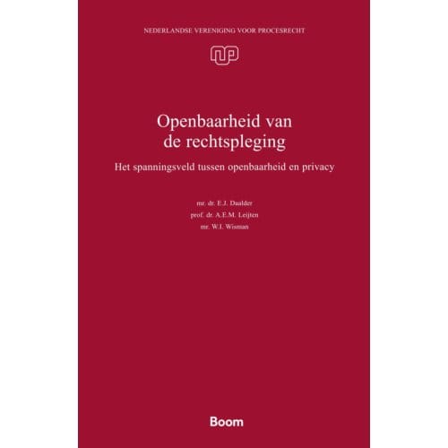 Openbaarheid Van De Rechtspleging - Nederlandse Vereniging Voor Procesrecht - A.E.M. Leijten