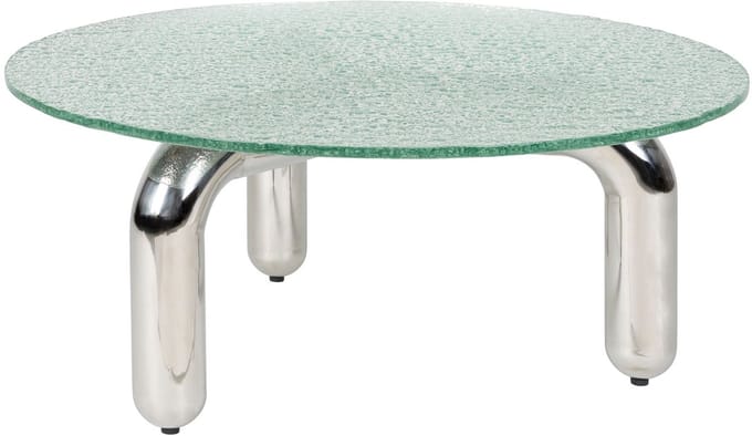 Dutchbone Marly Salontafel Rond 80 cm Glas/Chroom - Zilver
