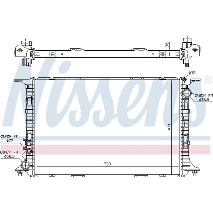 Radiator, motorkoeling NISSENS 60359