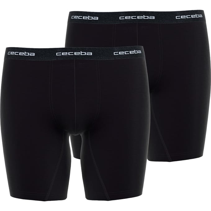 CECEBA New Classics - 2-pack Heren cyclist boxer - extra lange pijpen - Zwart