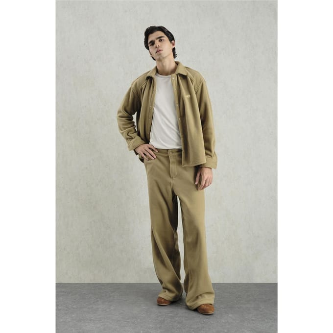 Gestructureerde Brede Pantalon met Knopsluiting