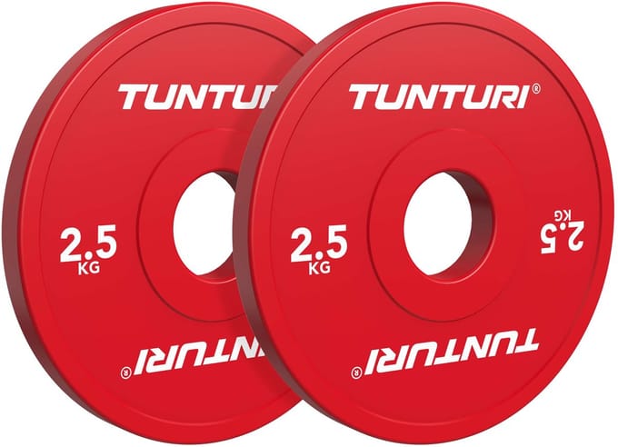 Tunturi Platinum Fractional Plate - Bumperplates - Rood - 2.5kg - Set