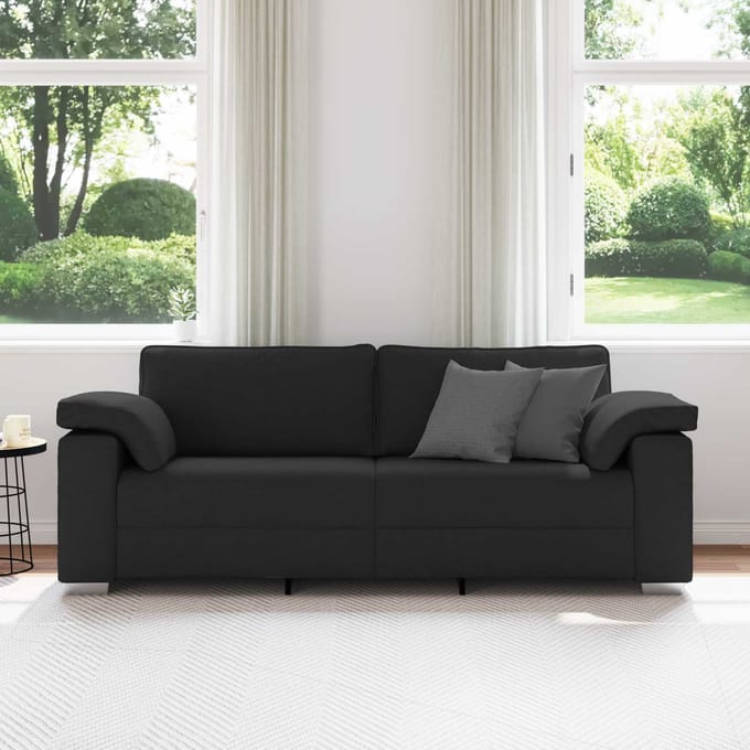 vidaXL - 3-Zits - Sofa - Zwart - 220 - cm - Stof