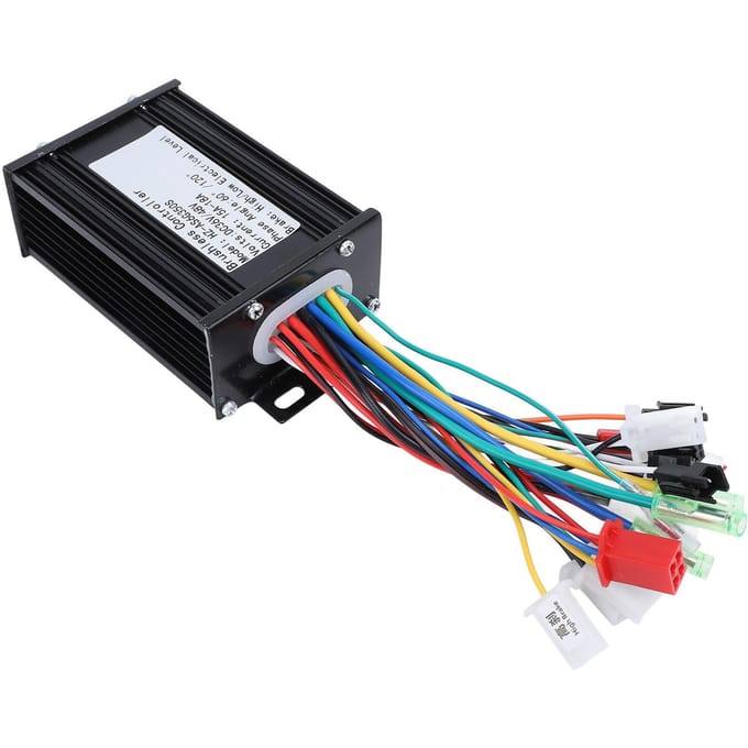 Scooter Motorcontroller 36V 48V 350W Aluminiumlegering Goede Warmteafvoer Borstelloze Motorcontroller voor Elektrisch black