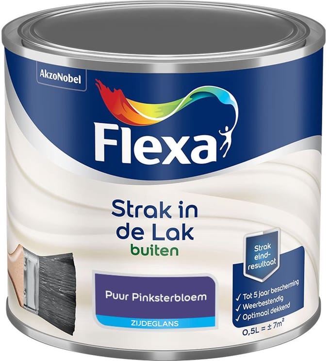 Flexa - Strak In De Lak Buitenlak Zijdeglans - Puur Pinksterbloem - Mengverf - 500 Ml