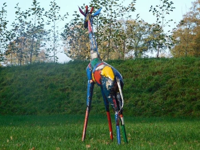 Giraffe "Azura" - 155 cm - Handgemaakt Kunstwerk