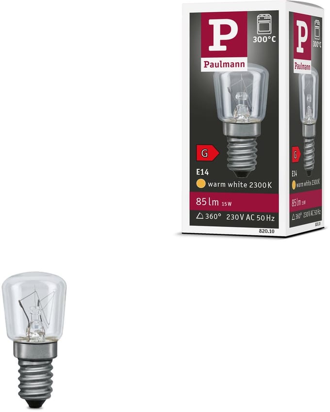 Gloeilamp Ovenlamp 300° E14 230V 85lm 15W 2300K dimbaar Helder