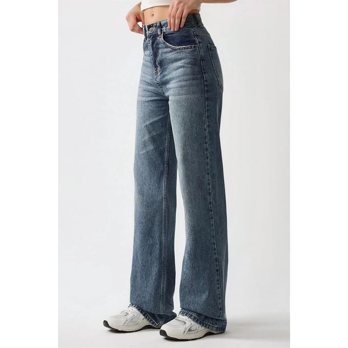 Hoge Taille Rechte Spijkerbroek