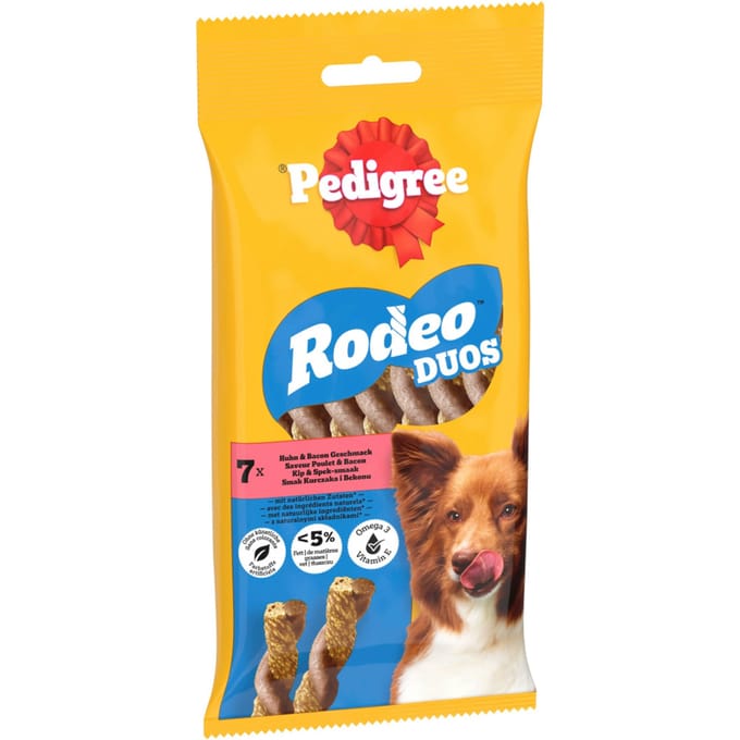 10x 7st Pedigree Rodeo Duos Kip en Spek Hondensnacks