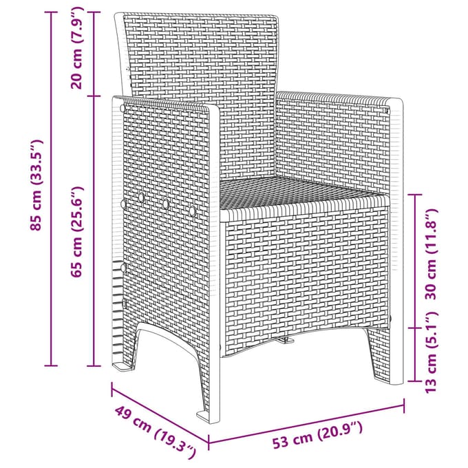 vidaXL - Tuin - Eettafel - Set - 11 - st - Bruin - Rattan