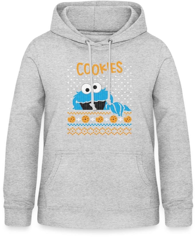 Sesamstraat Koekiemonster Cookies Lelijk Kerst Hoodie Dames