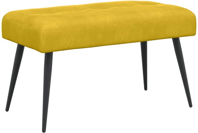 vidaXL - Bank - met - knopen - tufting - Geel - 80 - x - 40 - x - 46 - cm - fluweel