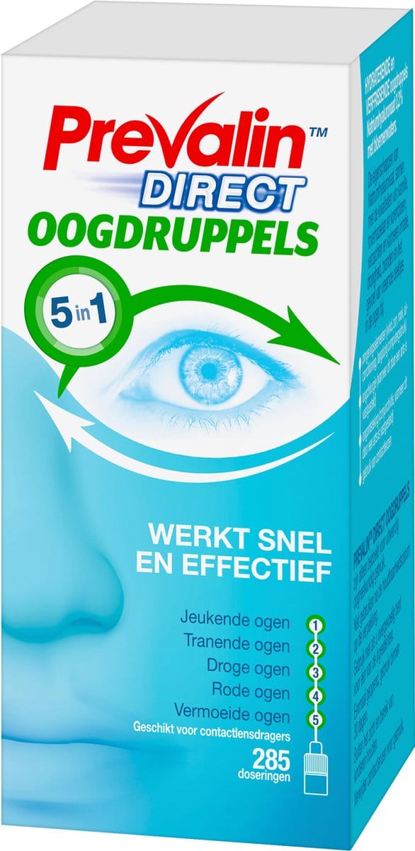Prevalin Direct Oogdruppels- Prevalin Direct oogdruppels werken snel en effectief bij 5 veel voorkomende oogsymptomen