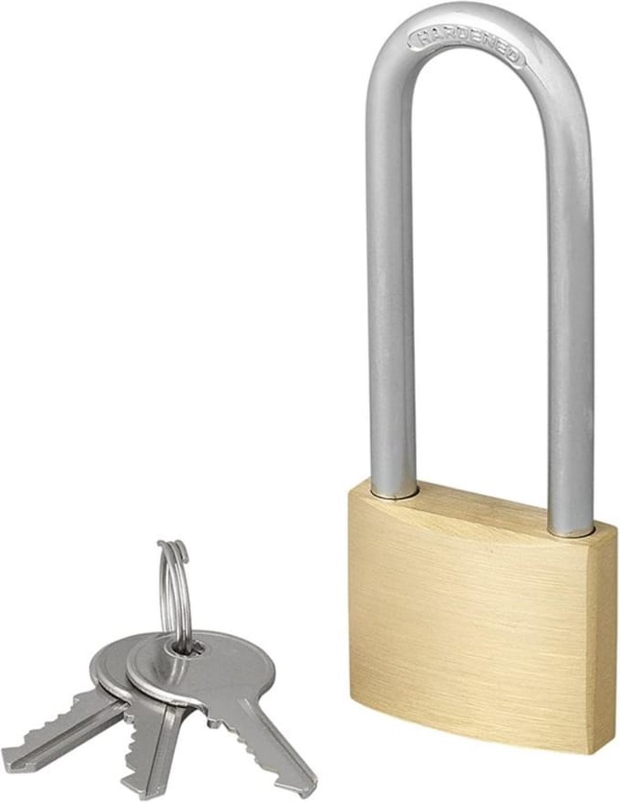 ProPlus Hangslot lang - messing - 40 mm - inclusief 3 sleutels