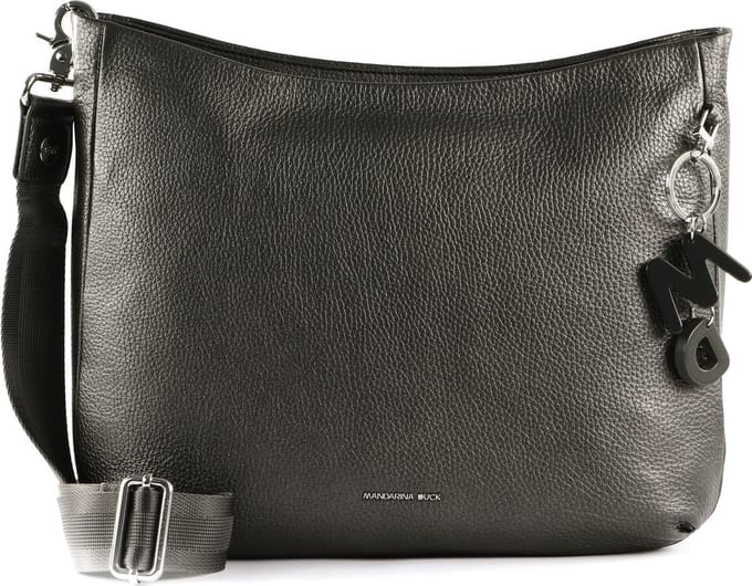 MANDARINA DUCK Leren Schoudertas Mellow Lux Hobo Graphite Donkergrijs