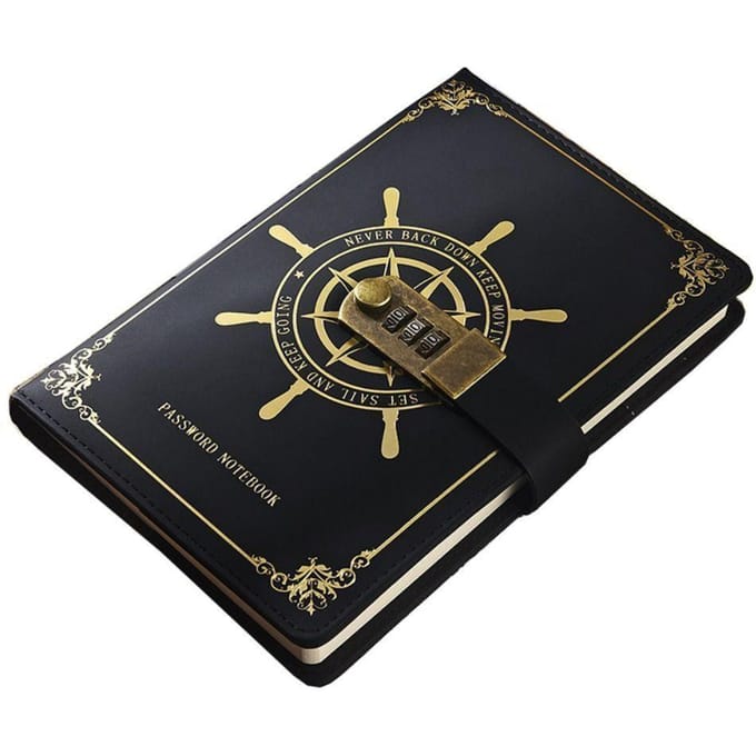 Carnet de notes rétro A5 avec mot de passe et serrure, carnet de voyage, carnet de notes, journal intime, papeterie noir