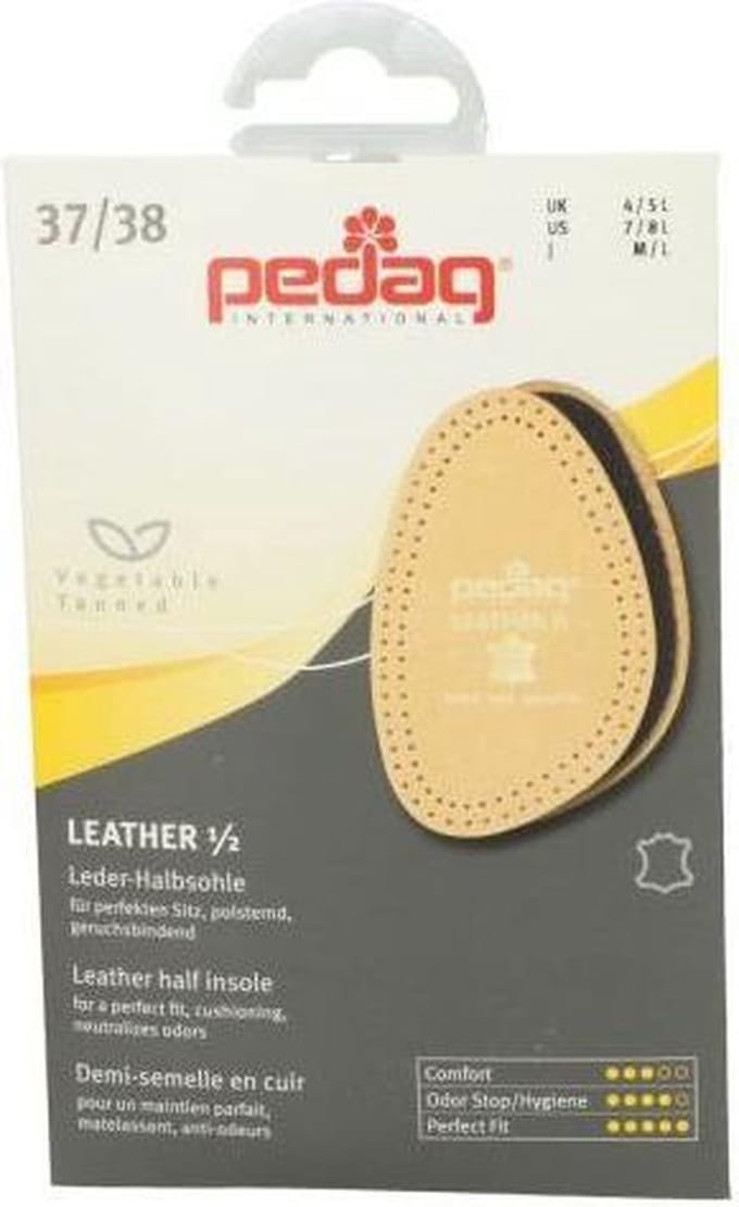 Pedag Leather 1/2 101 leren voorvoetzool – Geschikt voor hakken en normale schoenen, van latex en leer – De Pedag Leather 1/2 101 is een halve leren zool voor de voorvoet – 41/42