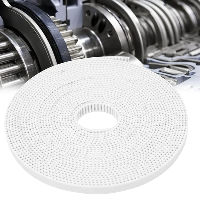 Synchrone Riem Wit Antislip Tandriem met Staalkern 2GT6mm(5 Meter ) white