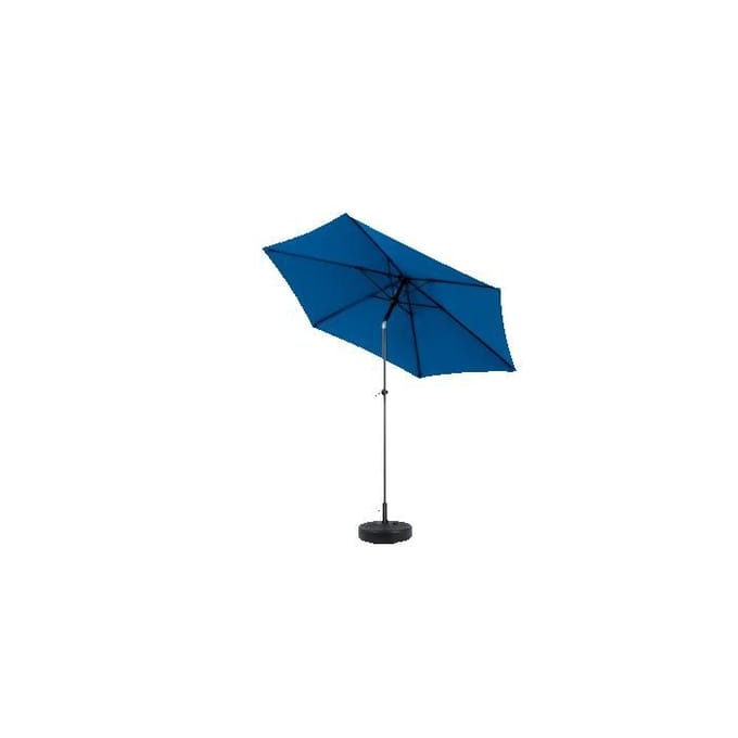 Parasol extérieur - MUVOE - double face - Rectangulaire 2,7 m - 100% polyester anti-UV imperméable - Manivelle & inclinaison bleu