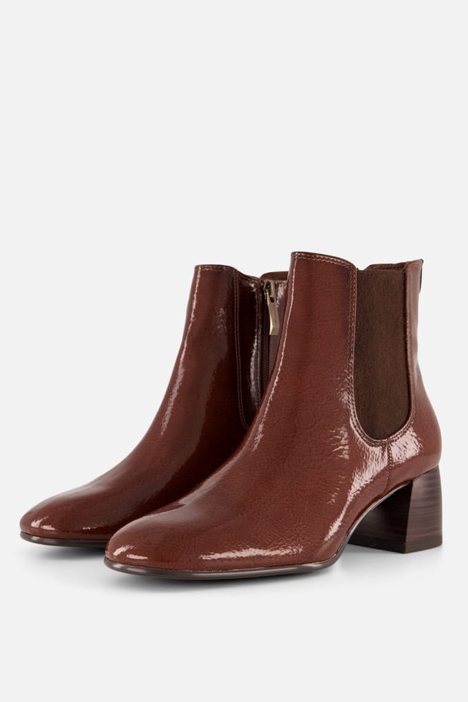 Tamaris Tamaris Essentials Enkellaarsjes cognac Lak