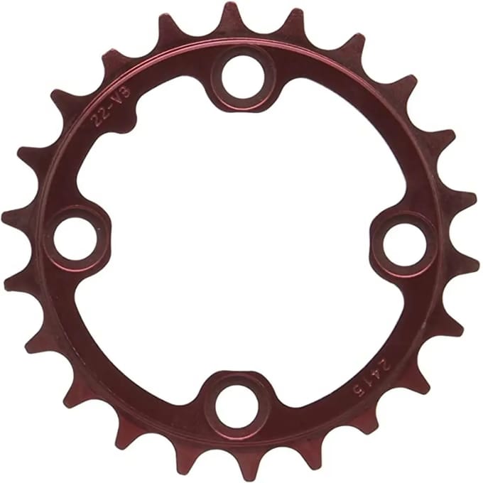Ket-Blad 22T.Alu 22 Tands, 64 Mm Gatafstand, Redwin Rood