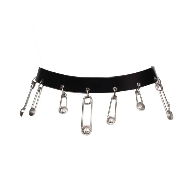 Gianni Versace riem met zilveren veiligheidsspelden